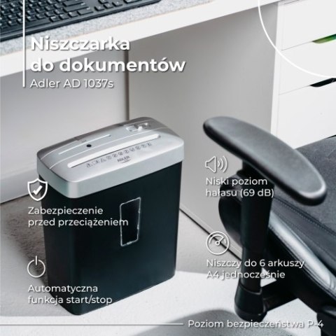 AD 1037 Silver Niszczarka do dokumentów