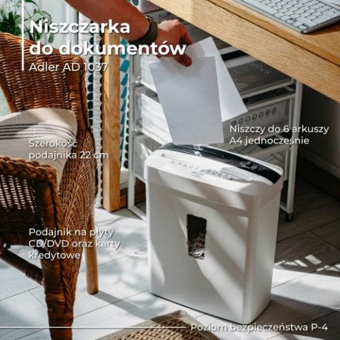 AD 1037 White Niszczarka do dokumentów