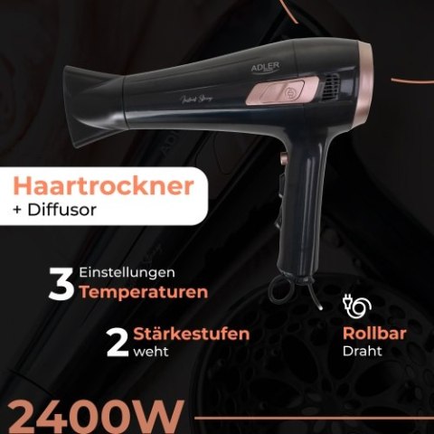 AD 2283 Suszarka ze zwijanym przewodem - 2400w + dyfuzor