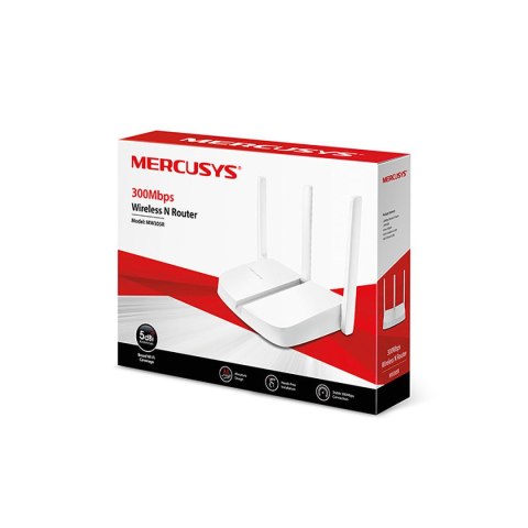 ROUTER MW305R, bezprzewodowy, jednopasmowy, 300 Mb/s, 802.11n/g/b, 3xLAN, 1xWAN, 3 anteny/ MERCUSYS