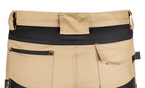 Spodnie robocze Mix&Match, Canvas, wzmocnienia z Cordury, beżowo-czarne, rozmiar XS