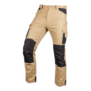 Spodnie robocze Mix&Match, Canvas, wzmocnienia z Cordury, beżowo-czarne, rozmiar S
