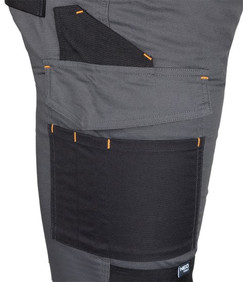 Spodnie robocze Mix&Match, Canvas, wzmocnienia z Cordury, szaro-czarne, rozmiar L