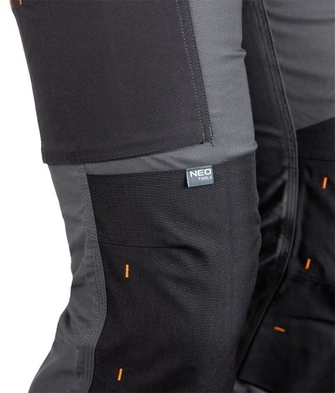 Spodnie robocze Mix&Match, Canvas, wzmocnienia z Cordury, szaro-czarne, rozmiar L