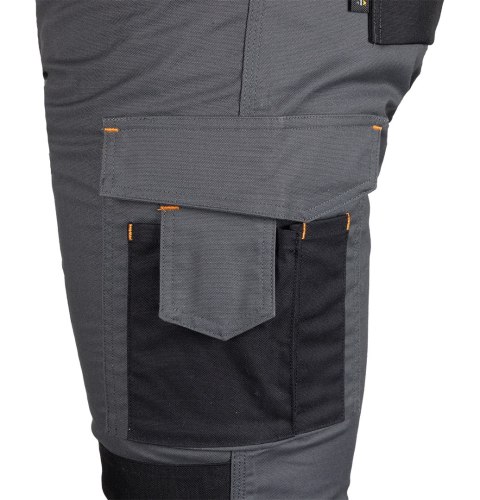Spodnie robocze Mix&Match, Canvas, wzmocnienia z Cordury, szaro-czarne, rozmiar L