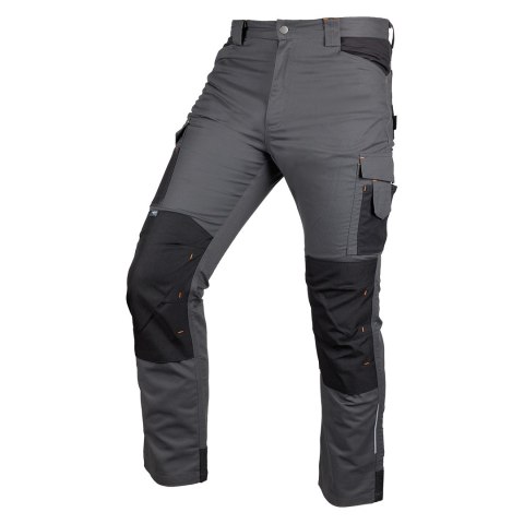 Spodnie robocze Mix&Match, Canvas, wzmocnienia z Cordury, szaro-czarne, rozmiar S