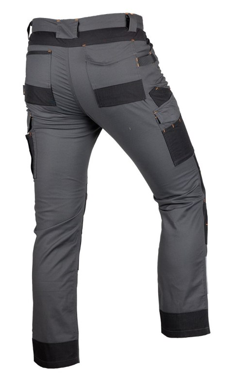 Spodnie robocze Mix&Match, Canvas, wzmocnienia z Cordury, szaro-czarne, rozmiar S