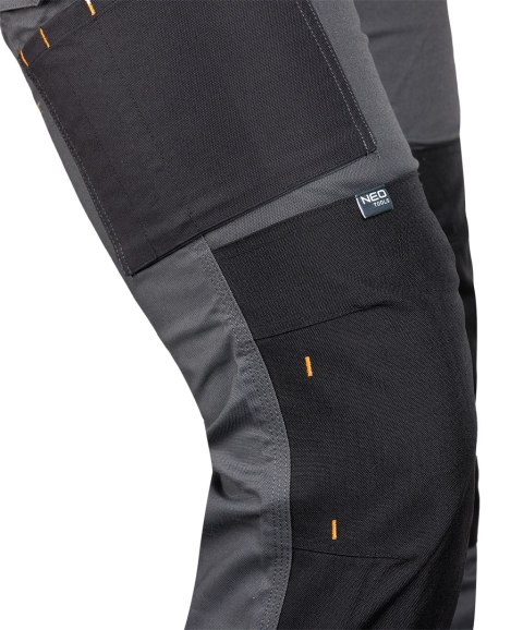 Spodnie robocze Mix&Match, Canvas, wzmocnienia z Cordury, szaro-czarne, rozmiar S