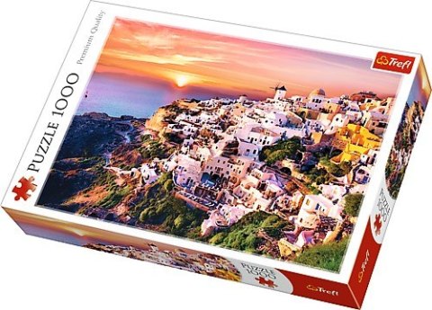 Puzzle 1000 elementów zachód słońca nad santorini