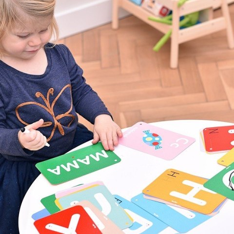 Zestaw edukacyjny poznaję litery zabawy edukacyjne z pisakiem zmazywakiem