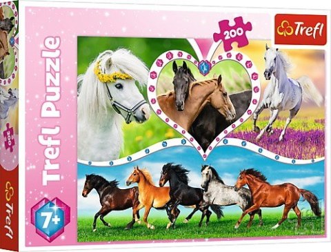 Puzzle 200 elementów - piękne konie