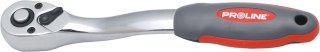 Grzechotka cv 1/4" l=145mm, przeł.klaw, ręk.odgięta proline