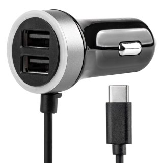 Ładowarka samochodowa 12v 24v usb-c + 2x usb 2.4a pro-3 amio-02058