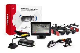 Zestaw czujników parkowania tft01 4,3" z kamerą hd-315-led 4 sensory czarne wewnętrzne