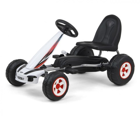 Gokart na pedały viper biało-czarny