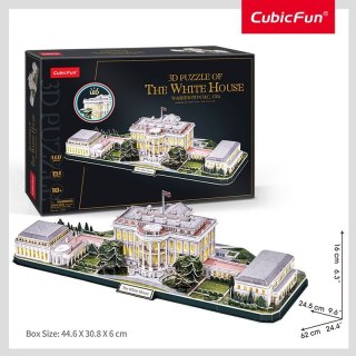 Puzzle 3d led biały dom