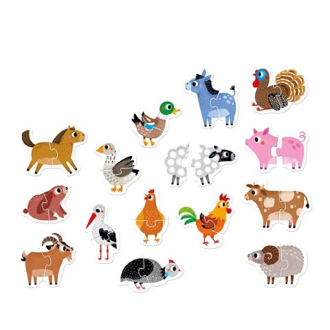 Puzzle do pary - zwierzątka na wsi