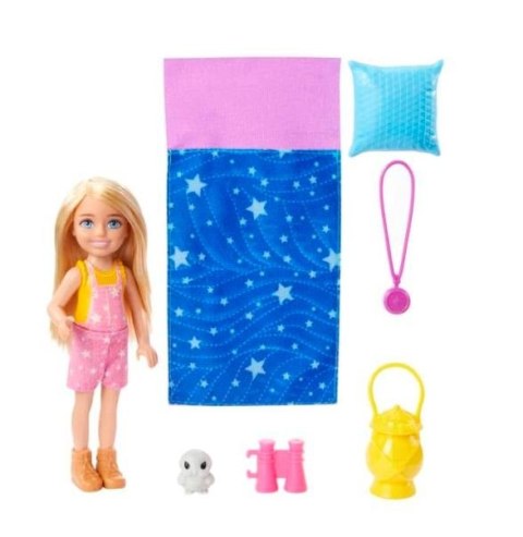 Zestaw barbie kemping chelsea lalka + śpiwór