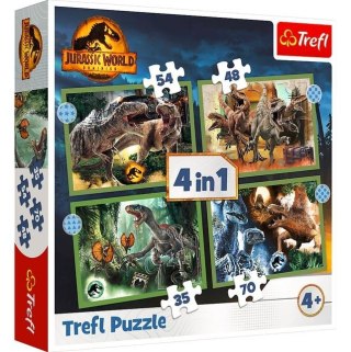 Puzzle 4w1 groźne dinozaury jurassic world