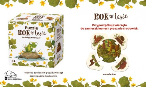 Puzzle rok w lesie. gdzie żyją zwierzęta