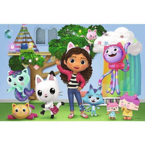 Puzzle 100 elementów koci domek gabi