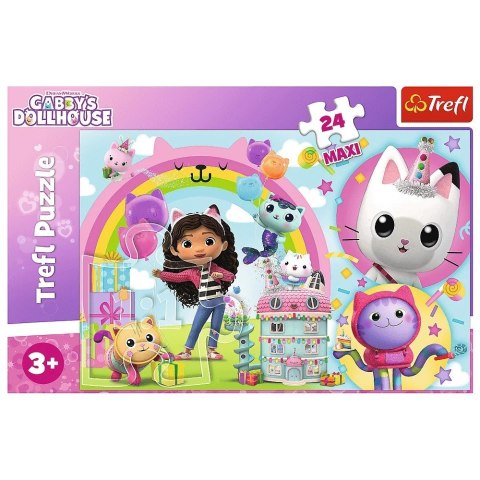 Puzzle 24 elementy maxi wesoła gabi koci domek gabi