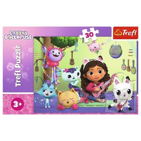 Puzzle 30 elementów gabi i jej uroczy domek, koci domek gabi