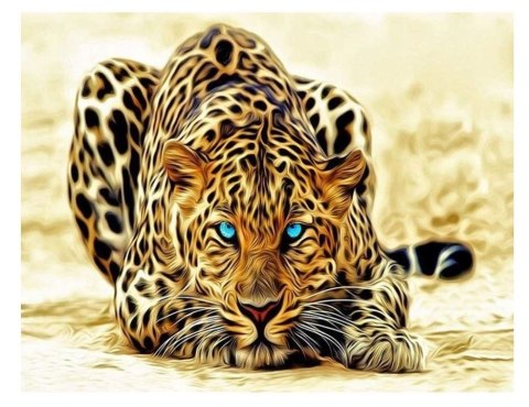Diamentowa mozaika - leopard