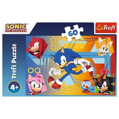 Puzzle 60 elementów sonic w akcji