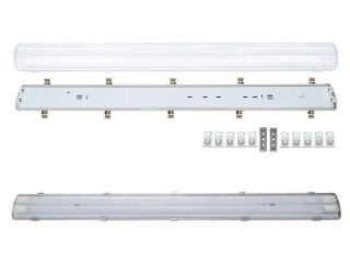 Oprawa hermetyczna przemysłowa ip65 led 2x120cm t8 g13 jednostronnie zasilana