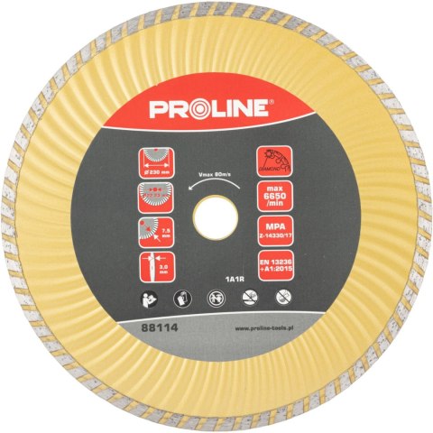 Tarcza diam. super turbo (mat.bud) 230*2.8*7.6*22.2 proline