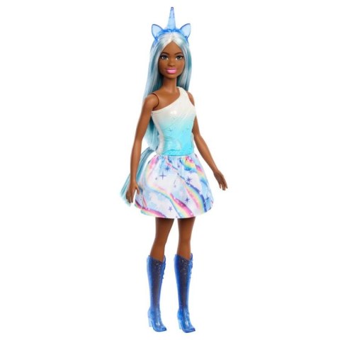 Lalka barbie jednorożec, niebieski strój
