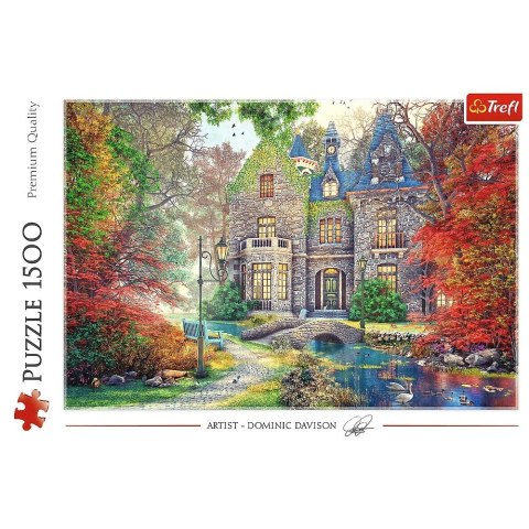 Puzzle 1500 elementów jesienny dworek