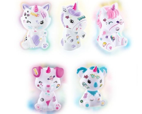 Zestaw Świecące dekorożce - zwierzaczki diy, unicorn rainbow