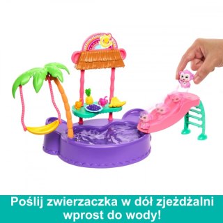 Zestaw enchantimals tropikalny basen + lalka małpka