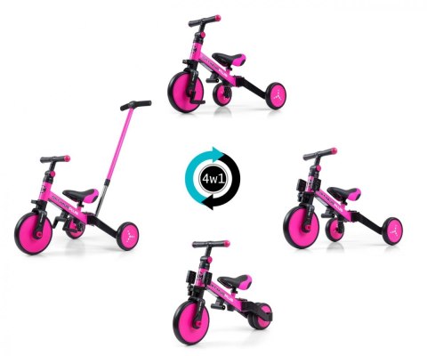 Rowerek ride on - bike 4w1 optimus plus pink