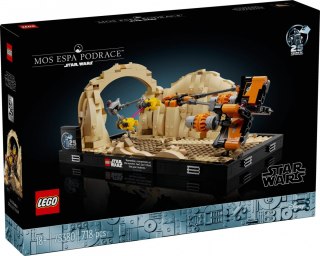 Klocki star wars 75380 diorama: wyścig ścigaczy w mos espa