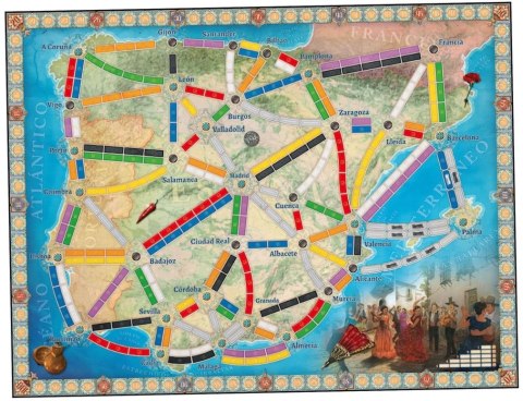 Gra wsiąść do pociągu: kolekcja map 8 - półwysep iberyjski i korea południowa