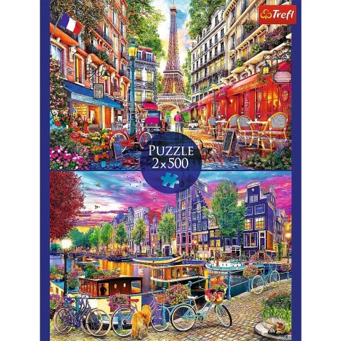 Puzzle 2x500 elementów europejskie stolice