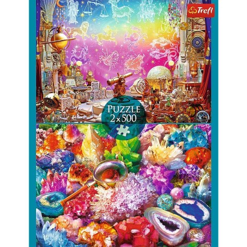 Puzzle 2x500 elementów kosmos i kryształy