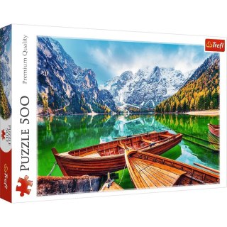 Puzzle 500 elementów jezioro braies włochy