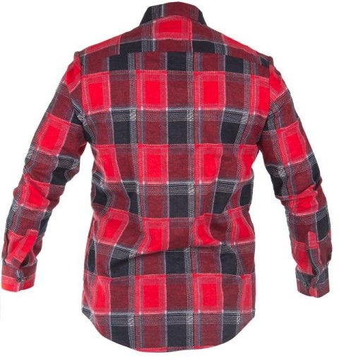 LPKF12XL Koszula flanelowa w kratę, czerwona, H:188-194, C:116-120, 2XL
