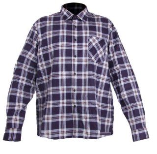 LPKF2S Koszula flanelowa w kratę, granatowa, H:164-170, C:84-88, S, LP