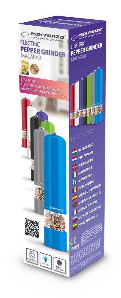 EKP001B Esperanza młynek do pieprzu malabar niebieski