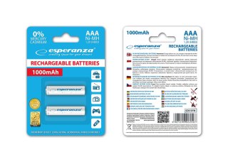 EZA101W Esperanza akumulatorki ni-mh aaa 1000mah 2szt. białe
