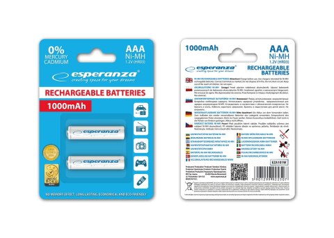 EZA101W Esperanza akumulatorki ni-mh aaa 1000mah 2szt. białe