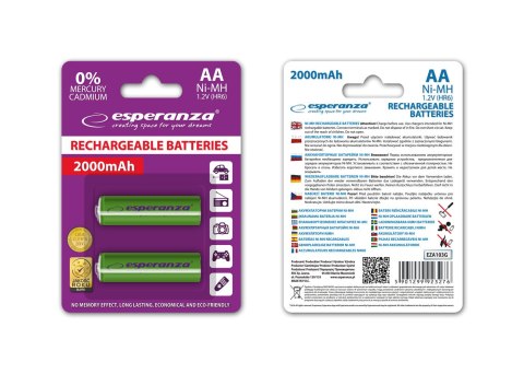 EZA103G Esperanza akumulatorki ni-mh aa 2000mah 2szt. zielone
