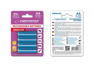 EZA104B Esperanza akumulatorki ni-mh aa 2000mah 4szt. niebieskie