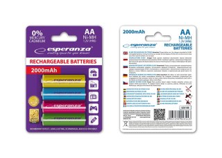 EZA108 Esperanza akumulatorki ni-mh aa 2000mah 4szt. mix kolorów