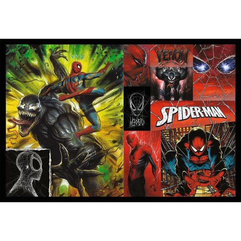 Puzzle 2x200 elementów dzień i noc spidermana